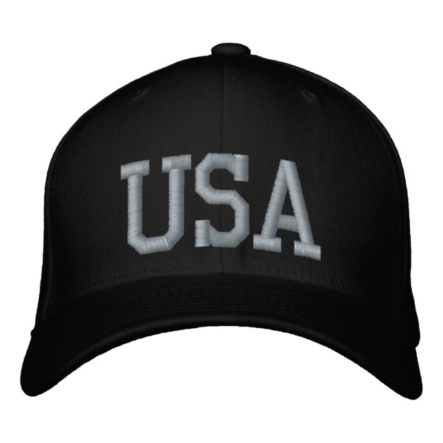 Casquette Brodée Personnalisé Black And Pink USA (Devant)