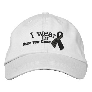 Casquette Brodée Personnalisé Black Hope Ribbon Sensibilisation Vot