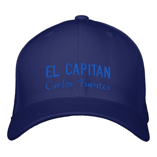Casquette Brodée Personnalisé El Capitan Espagnol Pêche Bleue (Devant)