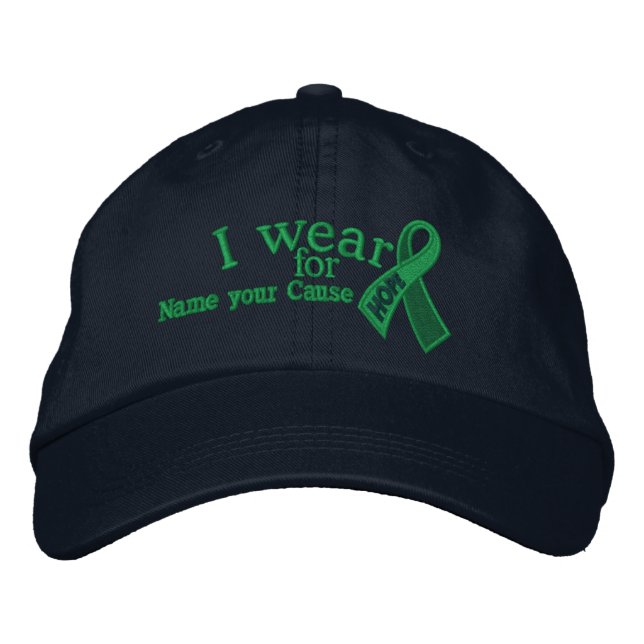 Casquette Brodée Personnalisé Green Hope Ribbon Sensibilisation Vot (Devant)