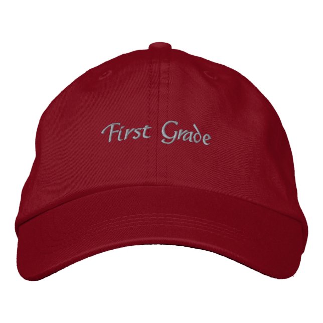 Casquette Brodée Personnalisé Rouge Texte de première année Étudian (Devant)
