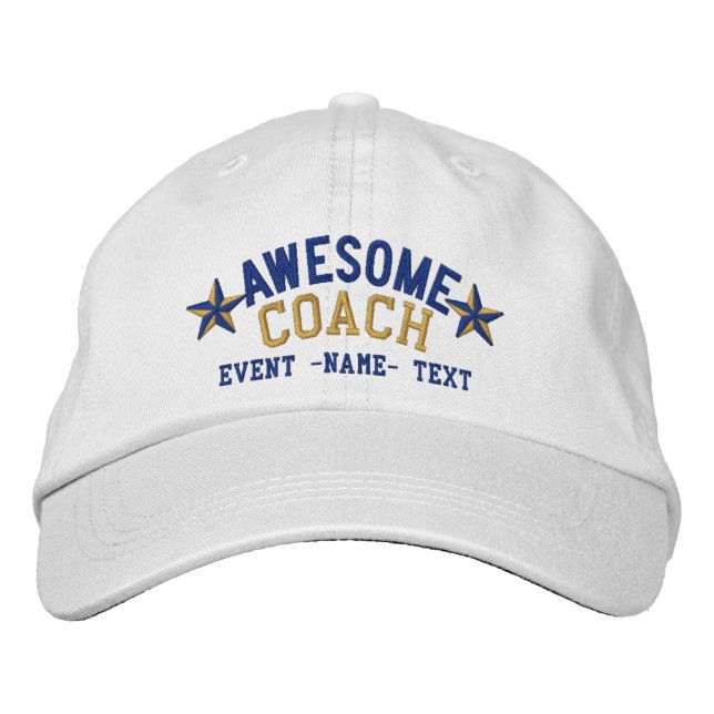 Casquette Brodée Personnalisé Votre Nom Awesome Entraîneur Broderie (Devant)