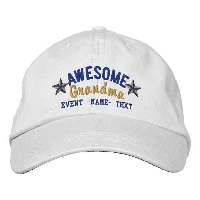 Casquette Brodée Personnalisé Votre Nom Awesome Grandma Broderie (Devant)