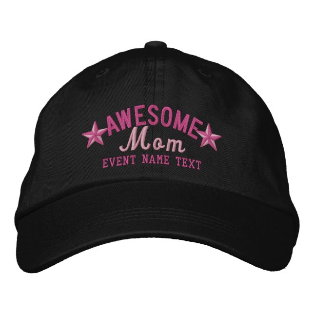 Casquette Brodée Personnalisé Votre Nom Awesome Maman Broderie (Devant)
