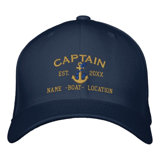 Casquette Brodée Personnalisez facilement une Ancre élégante de cap (Devant)