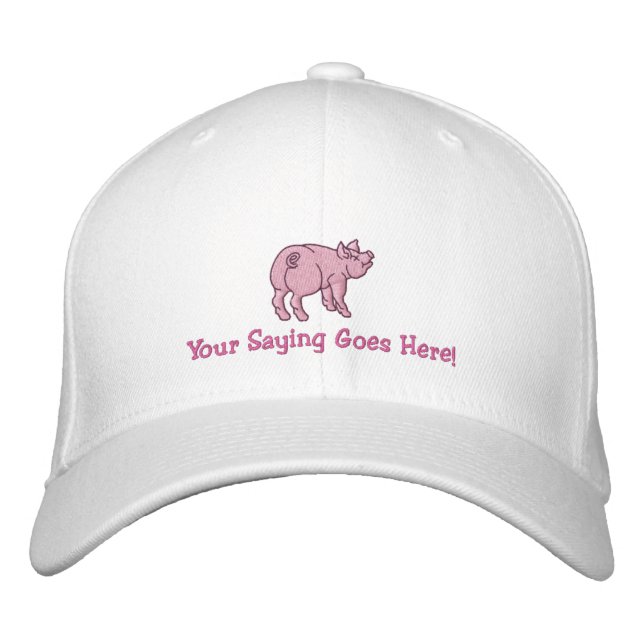 Casquette Brodée Personnalisez un petit porc mignon avec votre (Devant)