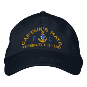 Casquette Brodée Personnalized Initial Texte du capitaine Mate Star