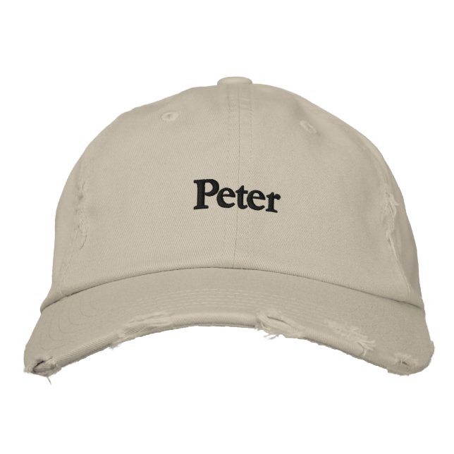 Casquette Brodée Peter Créez votre propre nom texte Chino twill-Cas (Devant)