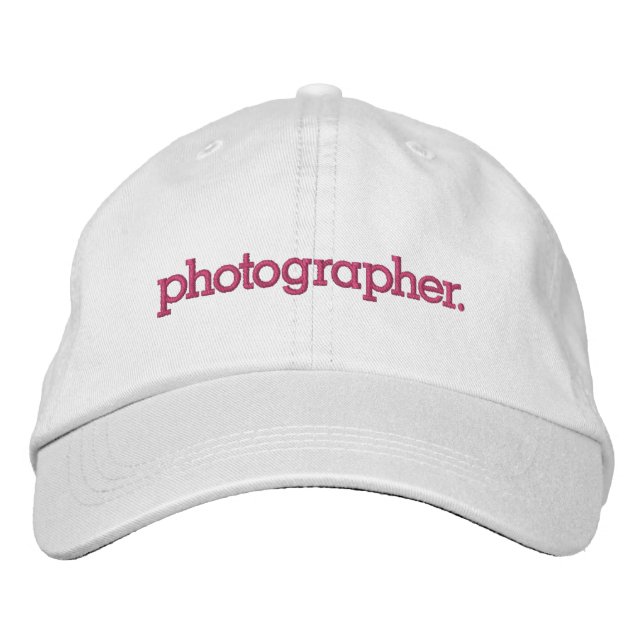 Casquette Brodée Photographe rose (Devant)