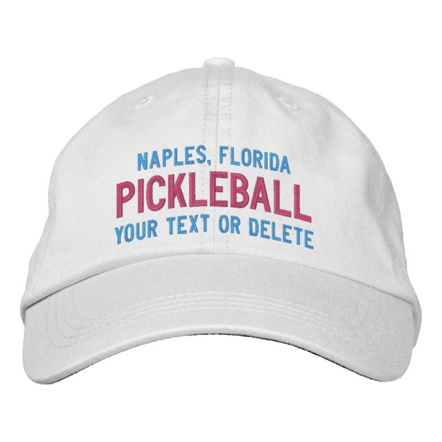 Casquette Brodée Pickleball Personnalisé Sports Votre ville, nom du (Devant)