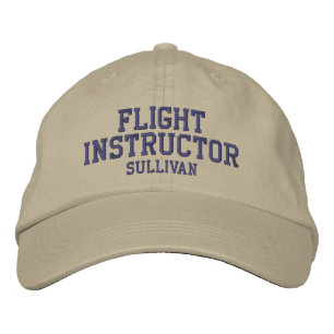 Casquette Brodée Pilote d'instructeur de vol Khaki Tan Custom