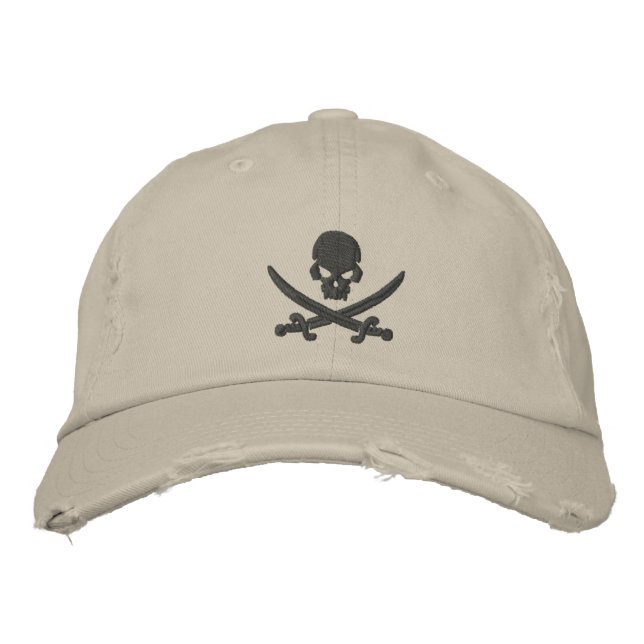 Casquette Brodée Pirate Skull Swords (Devant)