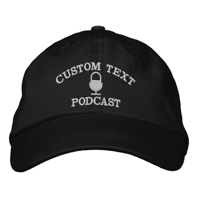 Casquette Brodée Podcast personnalisé Nom moderne (Devant)