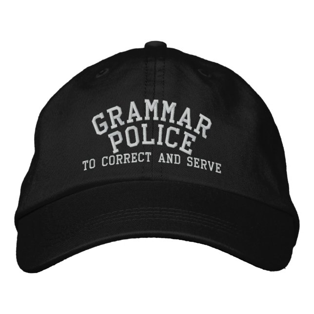 Casquette Brodée Police De Grammaire Pour Corriger Et Servir (Devant)