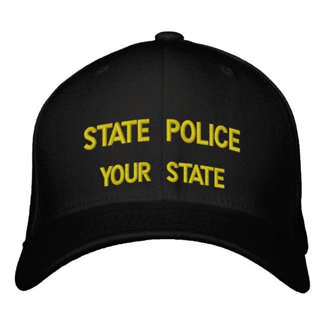 CASQUETTE BRODÉE POLICE D'ÉTAT (AJOUTER VOTRE ÉTAT) (Devant)