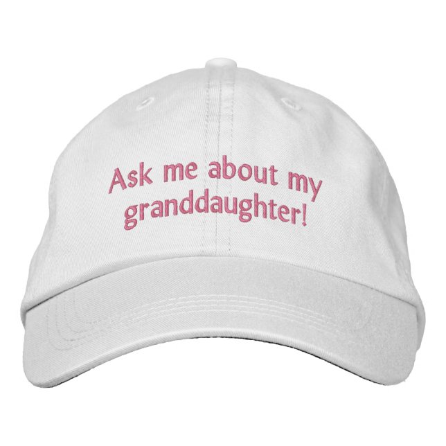 Casquette Brodée Posez-moi des questions sur ma petite-fille ! Casq (Devant)