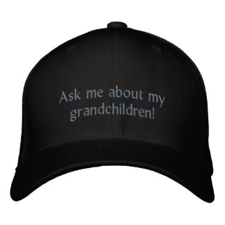 Casquette Brodée Posez-moi des questions sur mes petits-enfants ! C