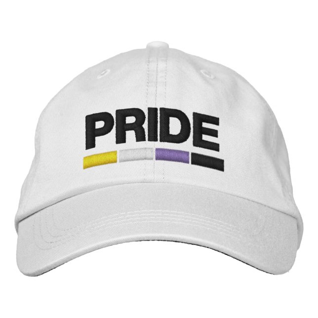 Casquette Brodée Pride non binaire (Devant)