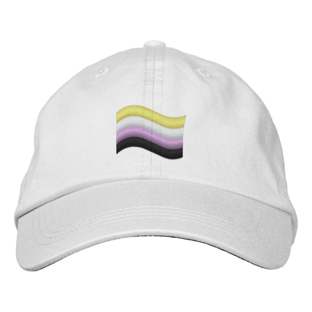 Casquette Brodée Pride non binaire (Devant)