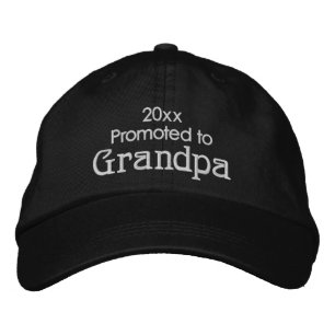 Casquette Brodée Promu à Grand-père Année 20xx Fête des pères Texte