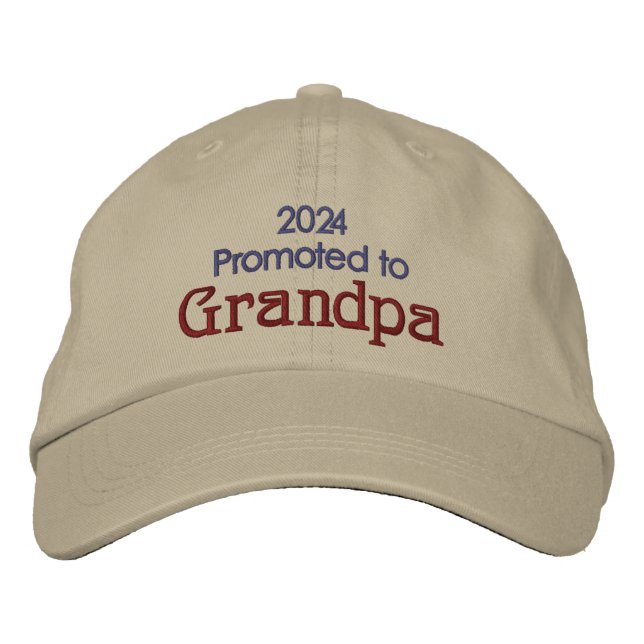 Casquette Brodée Promu à grand-père et Fête des pères de l'année (Devant)