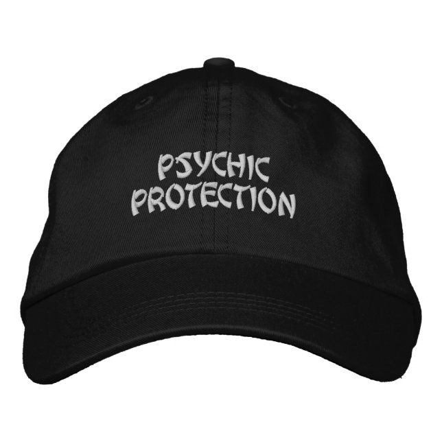Casquette Brodée Protection psychologique Noir spirituel (Devant)