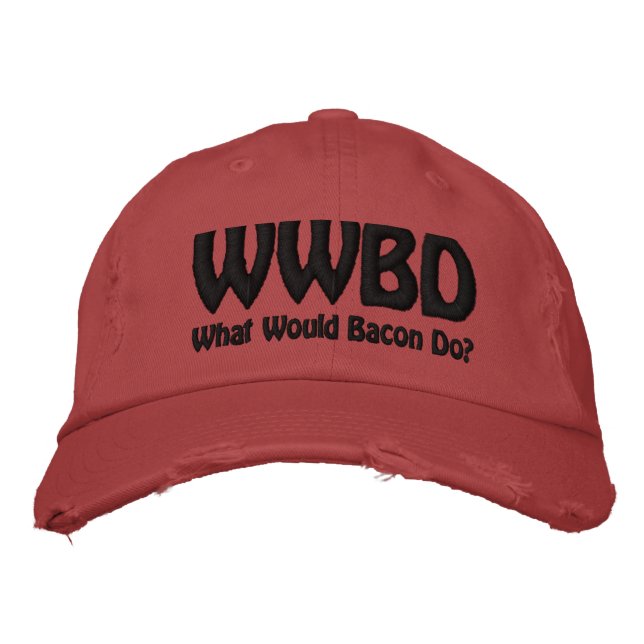 Casquette Brodée Que ferait Bacon ? (Devant)