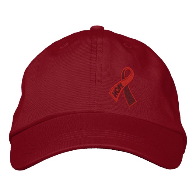 Casquette Brodée Red Hope AIDS HIV Ribbon Sensibilisation (Devant)