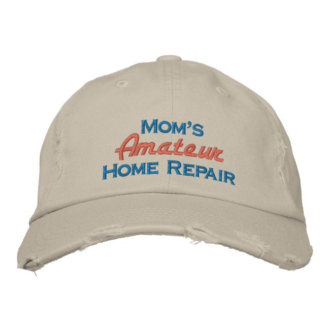 Casquette Brodée "Réparation domestique amateur de maman" (Devant)