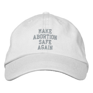 Casquette Brodée rétablir l'avortement sûr à nouveau rose blanc