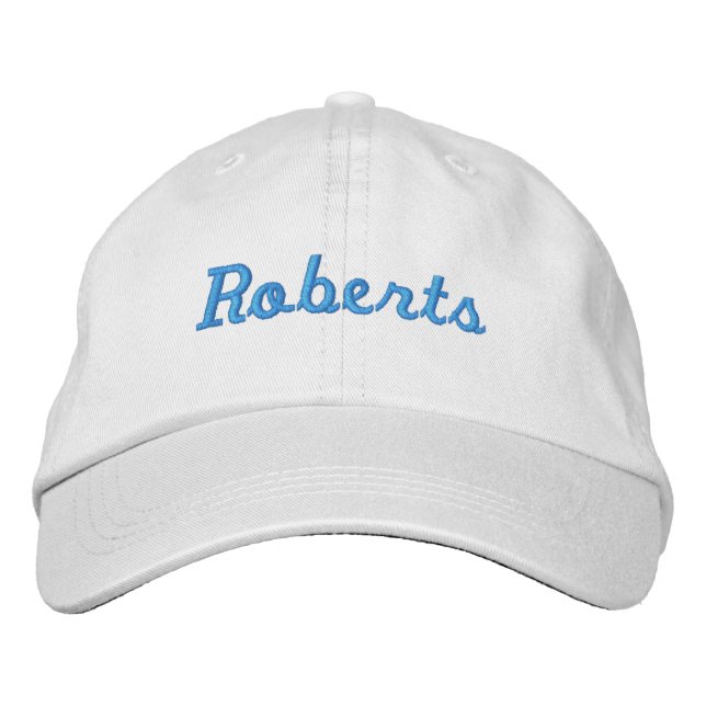 Casquette Brodée Réunion en famille en blanc et bleu clair : (Devant)