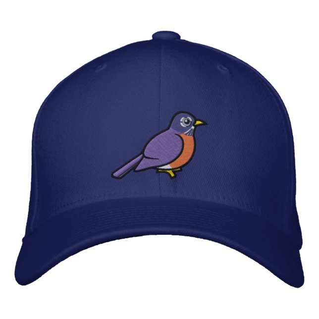 Casquette Brodée Robin américain mignon brodé (Devant)