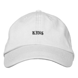 Casquette Brodée Roi Texte Brodé sur un Chapeau en Coton Blanc Élég