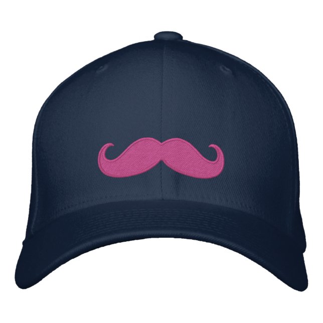 Casquette Brodée ROSE de moustache (Devant)