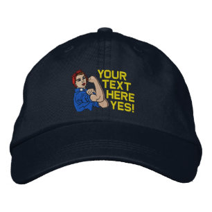 Casquette Brodée Rosie The Riveter Retro Style with Your Text