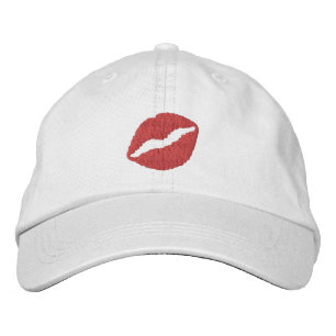 Casquette Brodée Rouge à lèvres fraise Imprimer Kiss