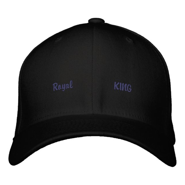 Casquette Brodée Royal King Printed Black Wool Stylish Outfit-Hat  (Devant)