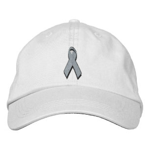 Casquette Brodée ruban de sensibilisation gris