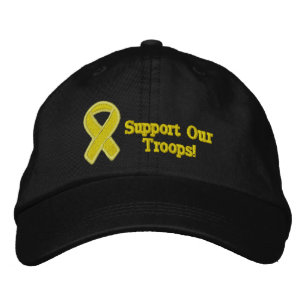 Casquette Brodée Ruban Jaune en Soutien à Nos Troupes