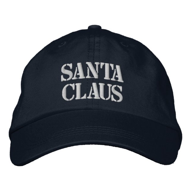 Casquette Brodée Santa Claus Texte Imprimé Marine Vacances Casquett (Devant)