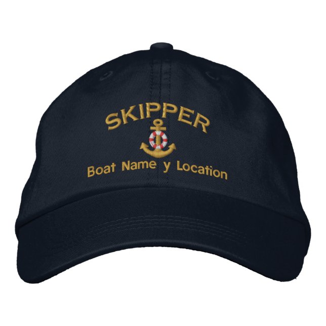 Casquette Brodée Sauveteur de capitaine votre nom de bateau votre (Devant)