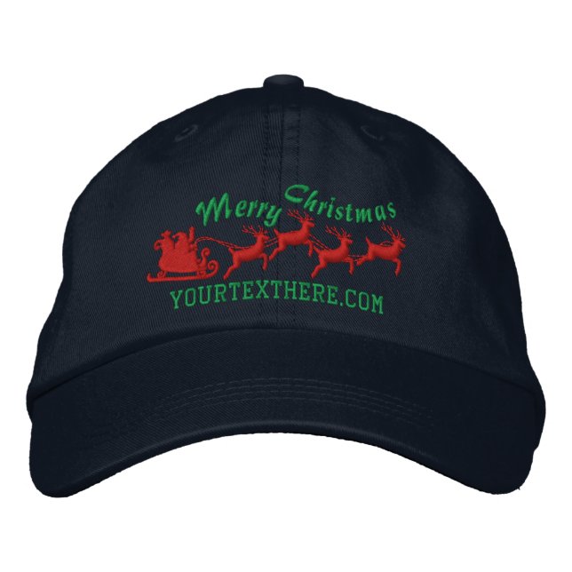 Casquette Brodée Scène personnalisée de tour de Père Noël Sleigh de (Devant)