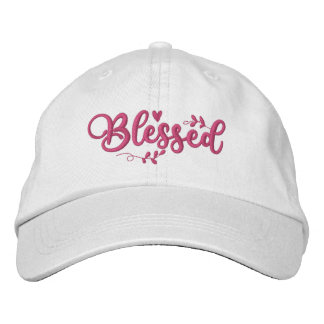 Casquette Brodée Script à bienheureux rose