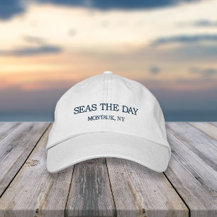 Casquette Brodée Seas the Day   Your City or Beach Name