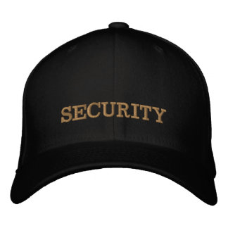 Casquette Brodée SECURITY embroidered baseball cap gold / black
