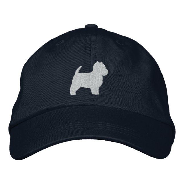 Casquette Brodée Silhouette de Terrier blanc West Highland (Devant)