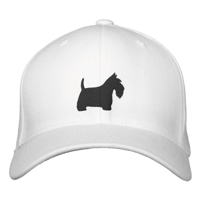 Casquette Brodée Silhouette de Terrier écossais avec Monogramme sur (Devant)