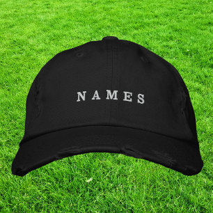 Casquette Brodée Simple Minimal Black Custom Ajouter Votre Nom Élég