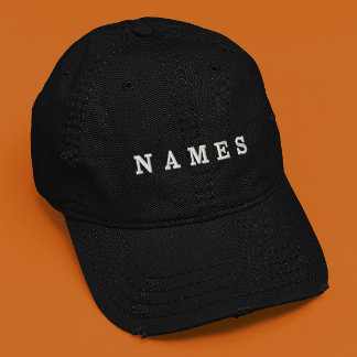 Casquette Brodée Simple Noir Personnalisé Ajoutez Votre Nom Élégant