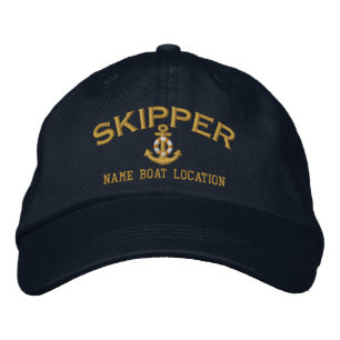 Casquette Brodée SKIPPER Ancre Votre nom de bateau Votre nom ou les
